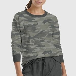 Splendid Green Camo Crewneck Sweatshirt